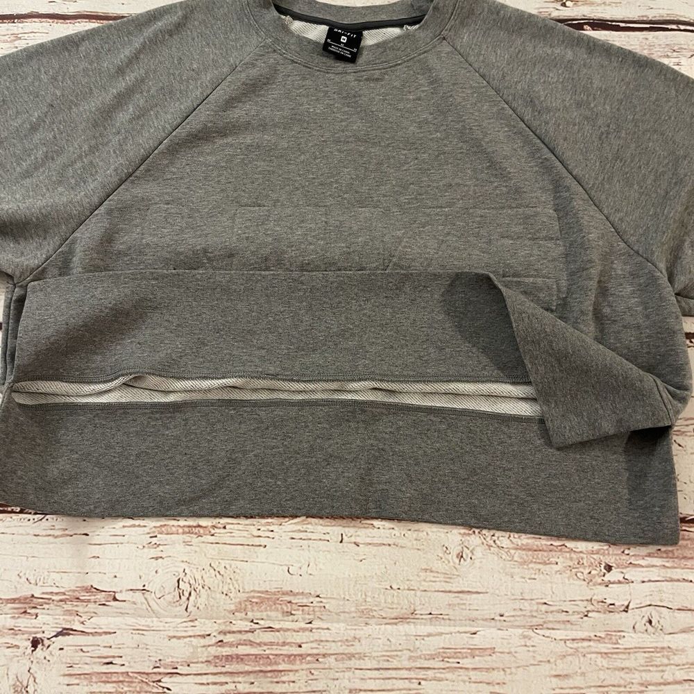 Nike Women's Versa Embossed Cropped Training Sweatshirt Size Medium Gray‎ - Picture 6 of 11